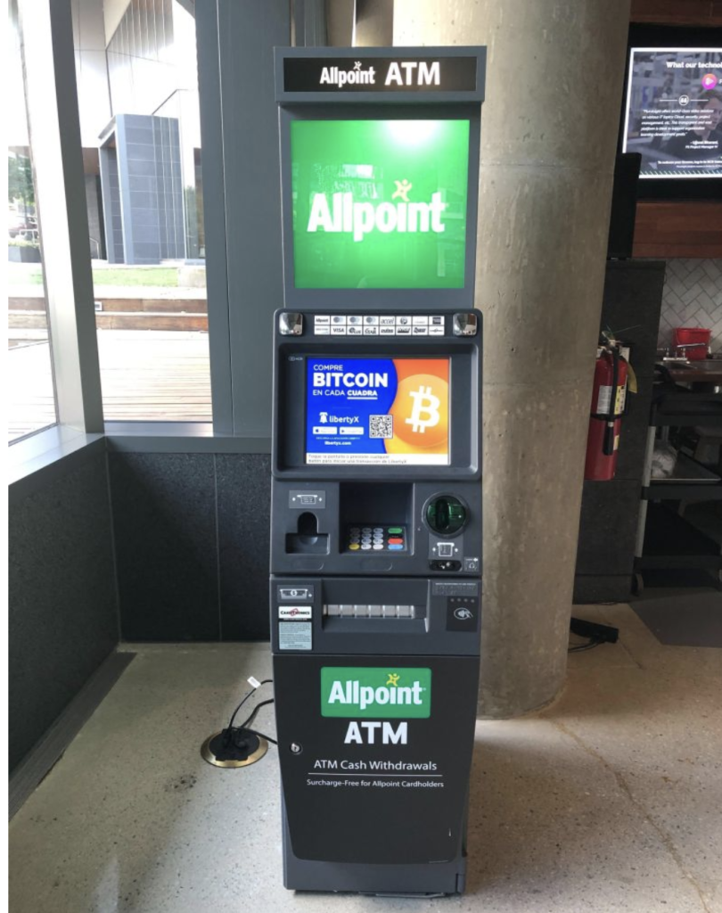 An Allpoint ATM powered by LibertyX, making Bitcoin cashouts quick and affordable at locations across Los Angeles and nationwide.